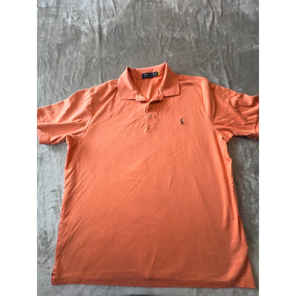 Polo Ralph Lauren Polo Shirt Mens 2XLT Orange Short Sleeve Pony Logo Cotton